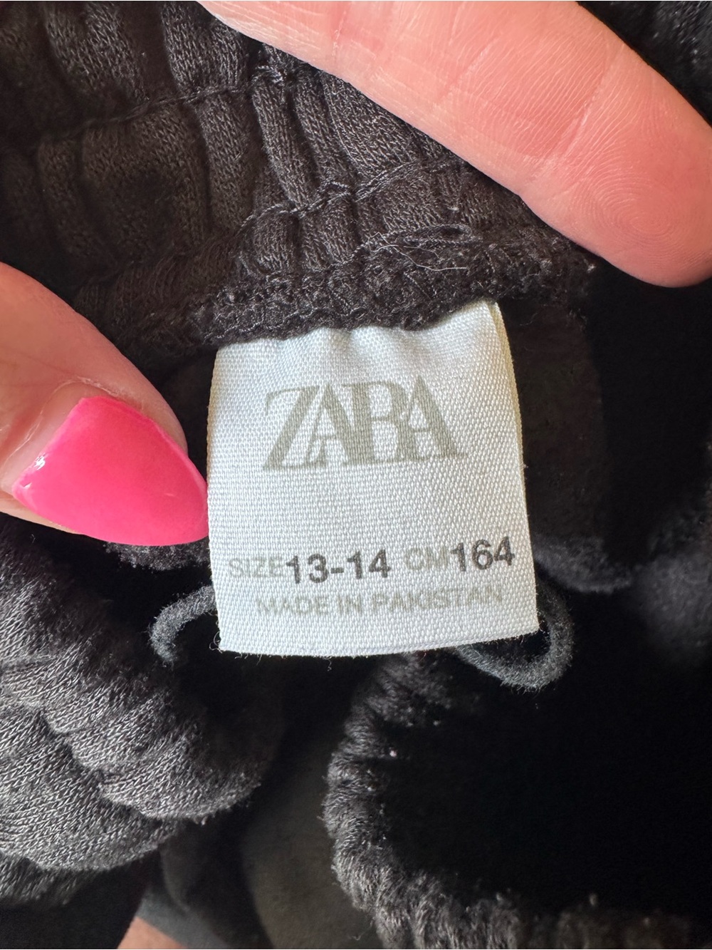 Zara Girls Pants Black Sweatpants Joggers Size 13-14 - Picture 3 of 6